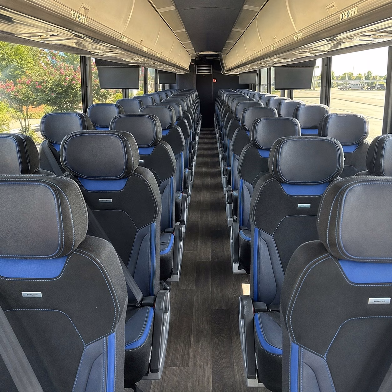 56 passenger charter bus inside