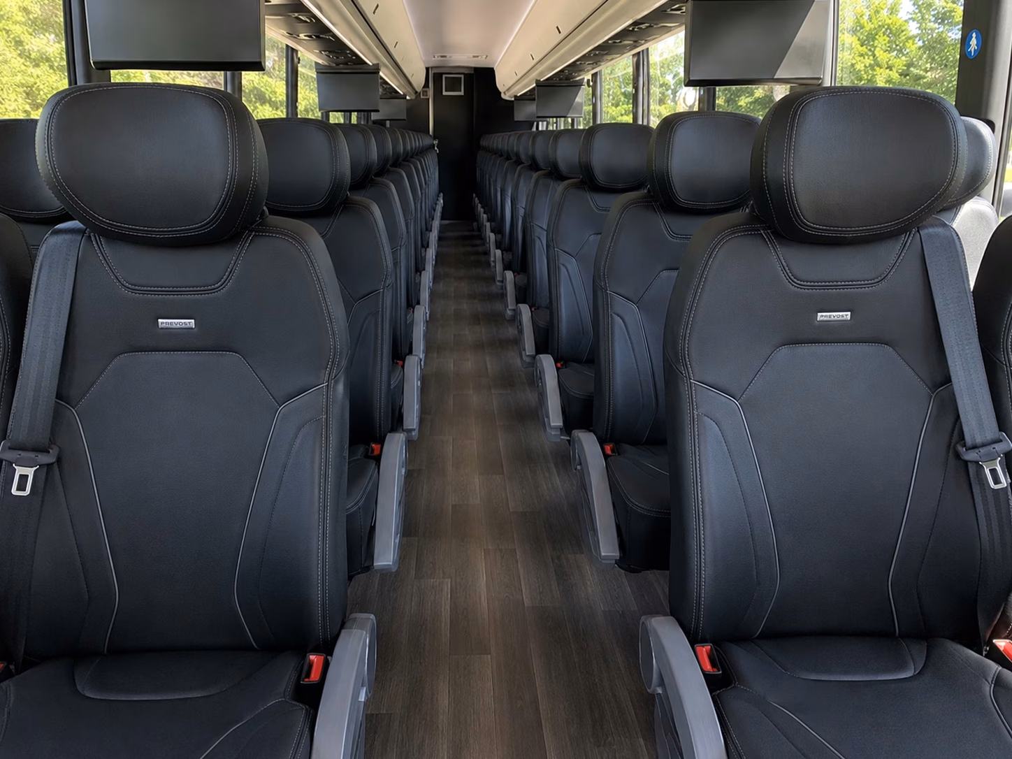 56 passenger charter bus interior