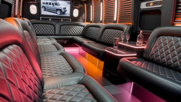 tacoma party bus rental interior
